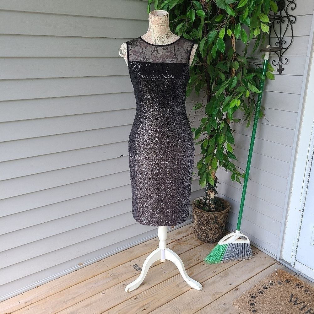 Lauren Ralph Lauren Black Sequin Evening Dress 4